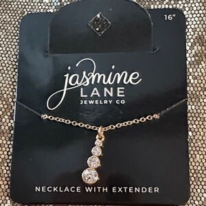 Jasmine Lane Gold Necklace with Crystal Accents